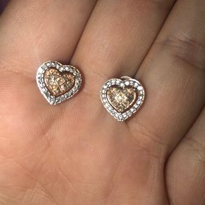 real gold earrings with diamond studs